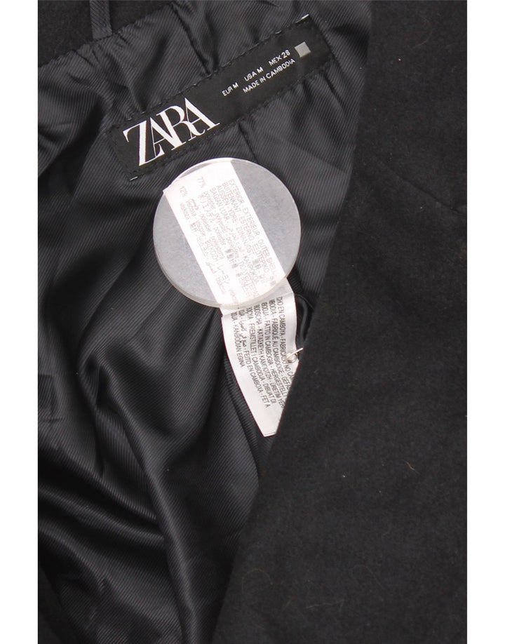 Женское полупальто оверсайз Zara UK 14, средний темно-синий, полиэстер