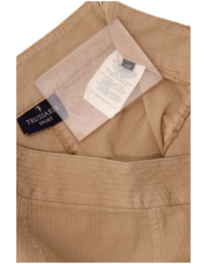TRUSSARDI Женская прямая юбка IT 42 Medium W28 Бежевый хлопок