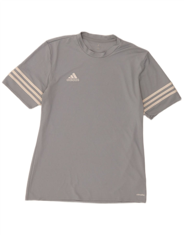 Мужская футболка ADIDAS Climalite, верх из полиэстера среднего серого цвета