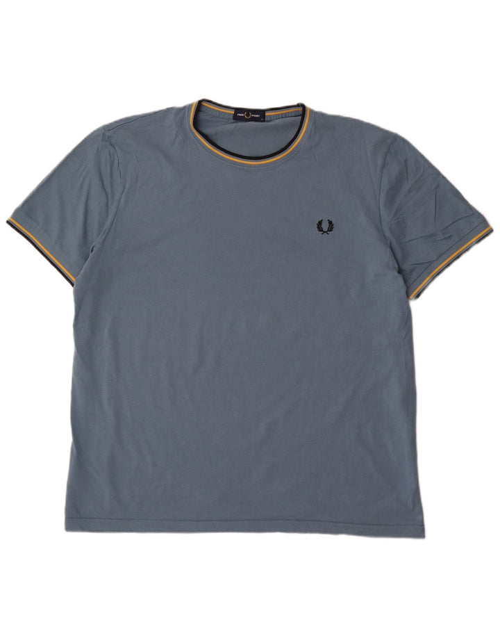Мужская футболка Fred Perry Top XL из хлопка в синюю полоску