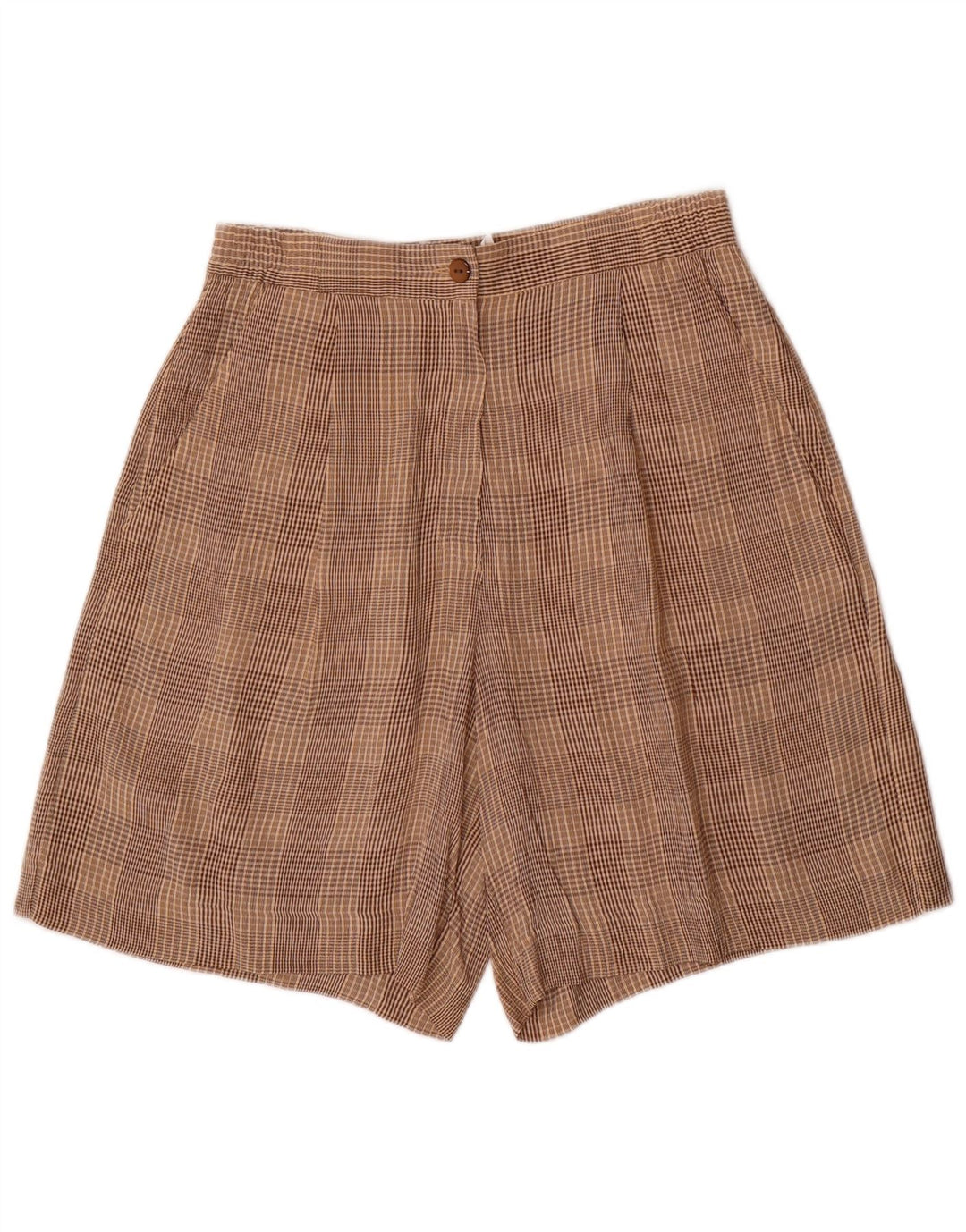 ВИНТАЖНЫЙ женский комплект из 2 предметов с 4 пуговицами, Великобритания, 10 маленьких размеров, W28, коричневый ацетат в клетку