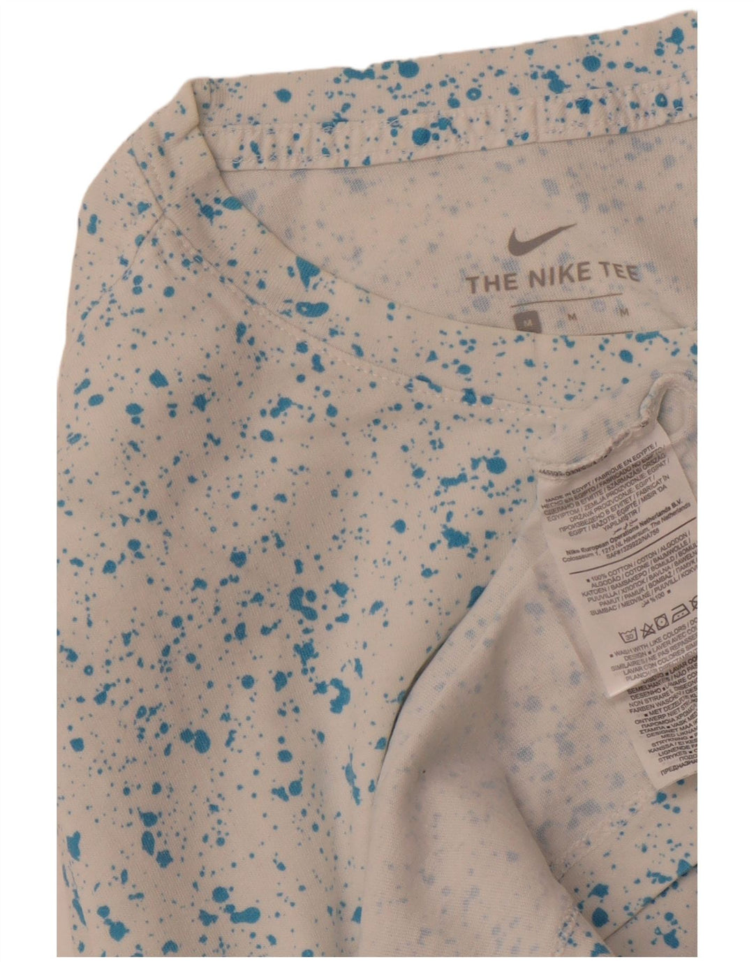 Мужская футболка с рисунком NIKE, средний размер, белый хлопок с крапинками