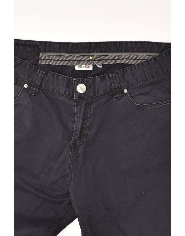 ELLESSE Womens Slim Casual Trousers IT 50 XL W34 L32 Navy Blue Cotton | Vintage Ellesse | Thrift | Second-Hand Ellesse | Used Clothing | Messina Hembry 