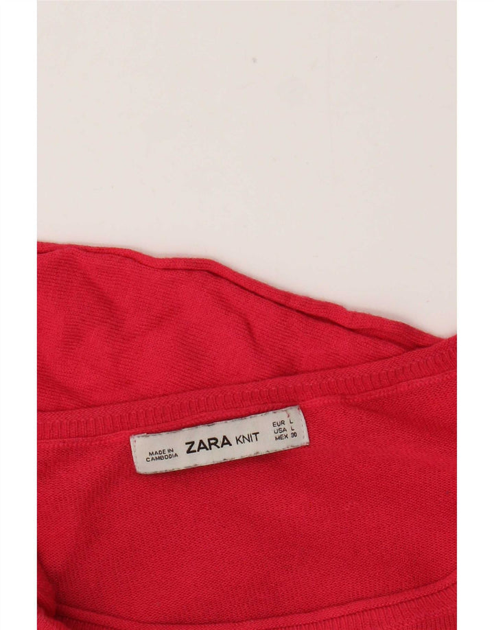 Женская блузка Zara Top UK 16, большая розовая