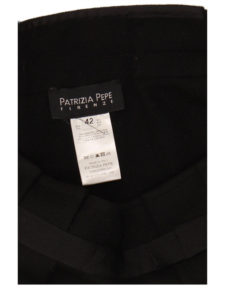 PATRIZIA PEPE Женская расклешенная юбка Firenze IT 42 Medium W30 Черная шерсть