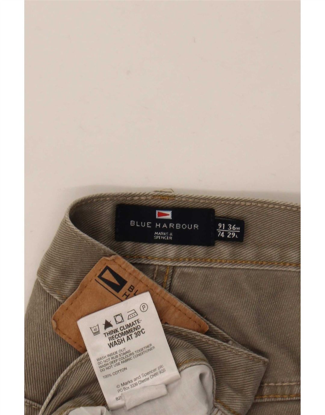 Мужские прямые джинсы Marks & Spencer Blue Harbour W36 L29, серый хлопок