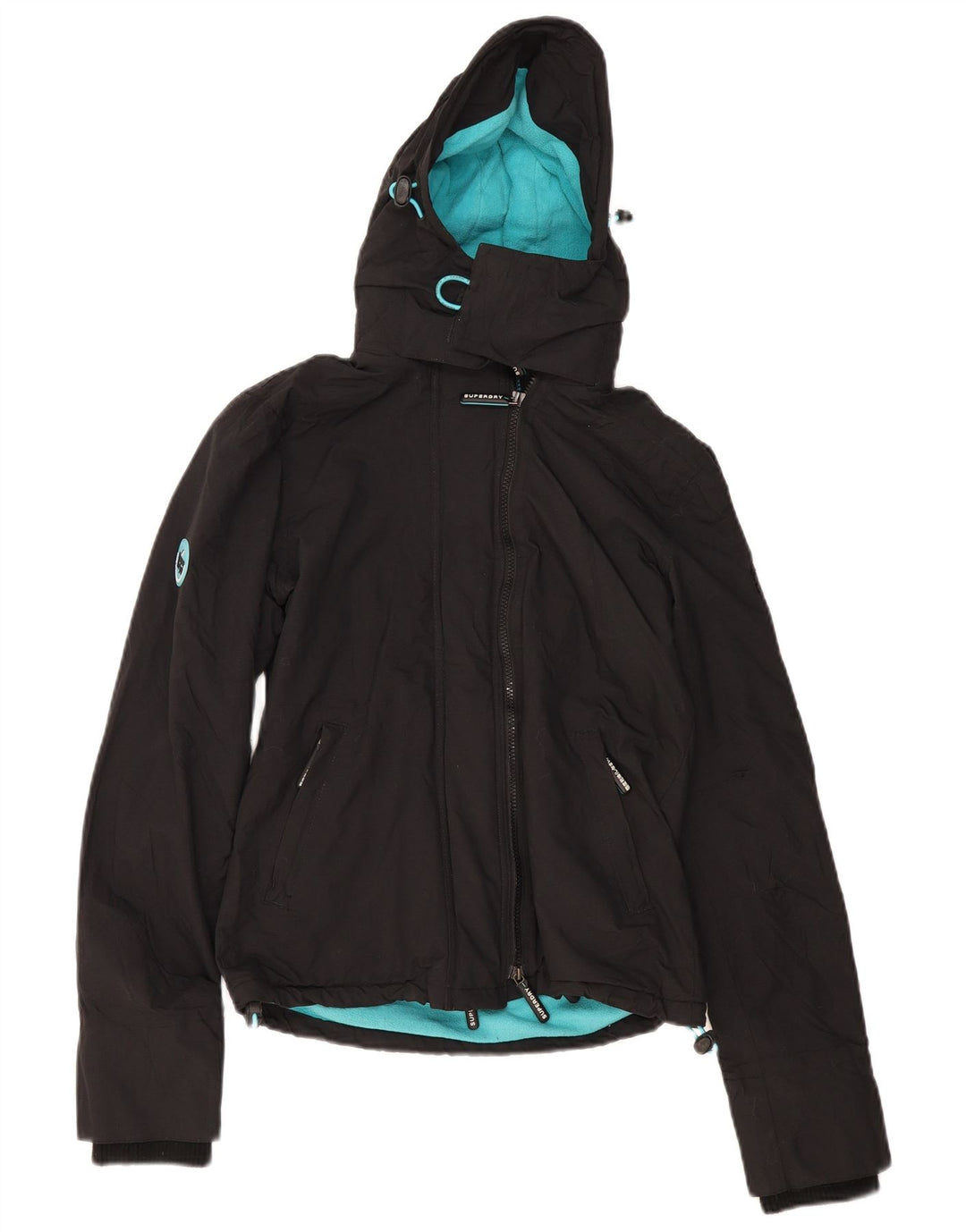 SUPERDRY Женская ветровка Крупногабаритная ветровка UK 10 Маленькая черная