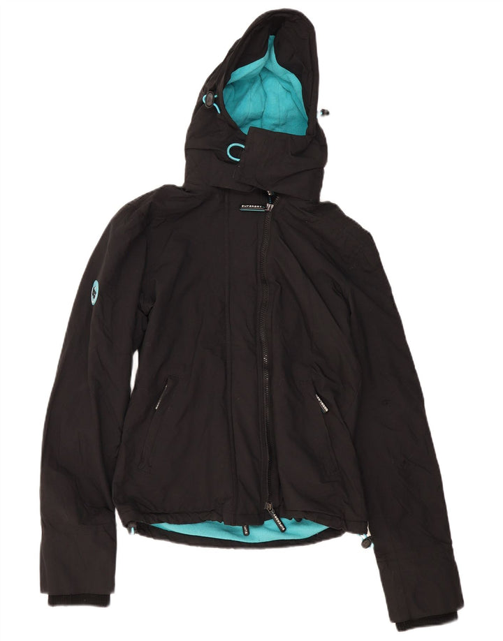 SUPERDRY Женская ветровка Крупногабаритная ветровка UK 10 Маленькая черная