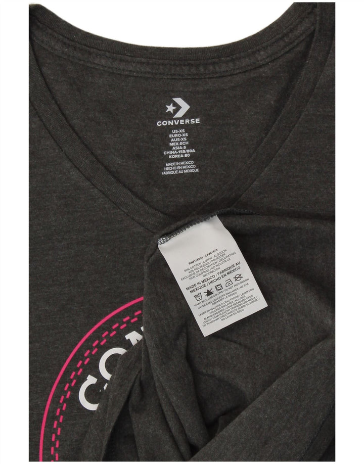 Женская футболка с рисунком CONVERSE Top UK 6 XS Серая, хлопок