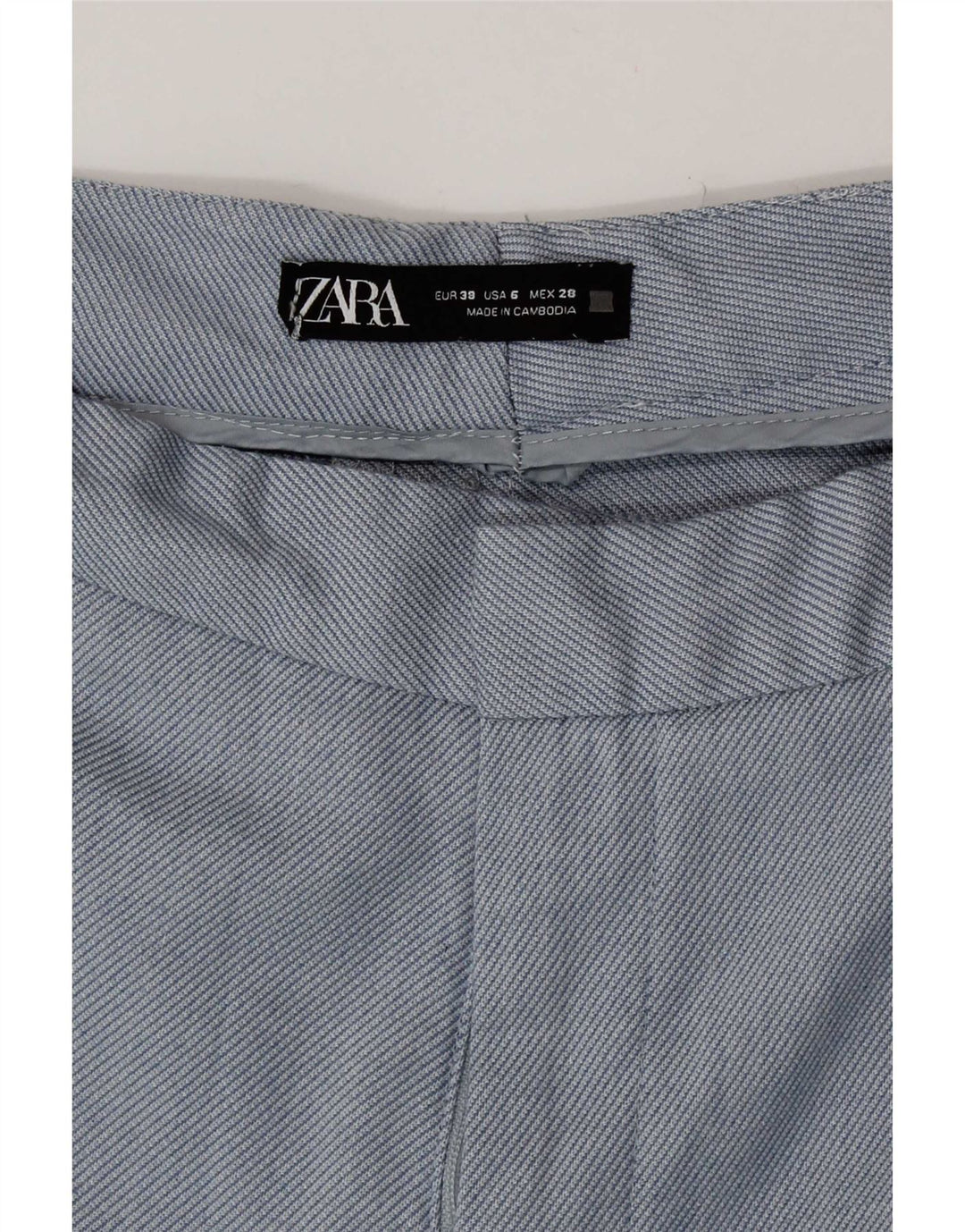 Женские прямые брюки чинос Zara EU 38, маленькие W28 L27, синие, полиэстер