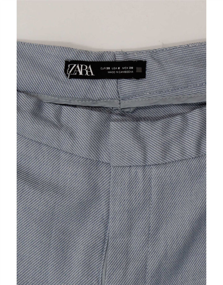 Женские прямые брюки чинос Zara EU 38, маленькие W28 L27, синие, полиэстер