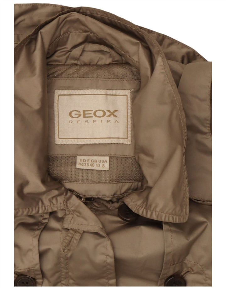 Женская парка Geox Respira с капюшоном UK 10, маленькая, бежевый, полиэстер
