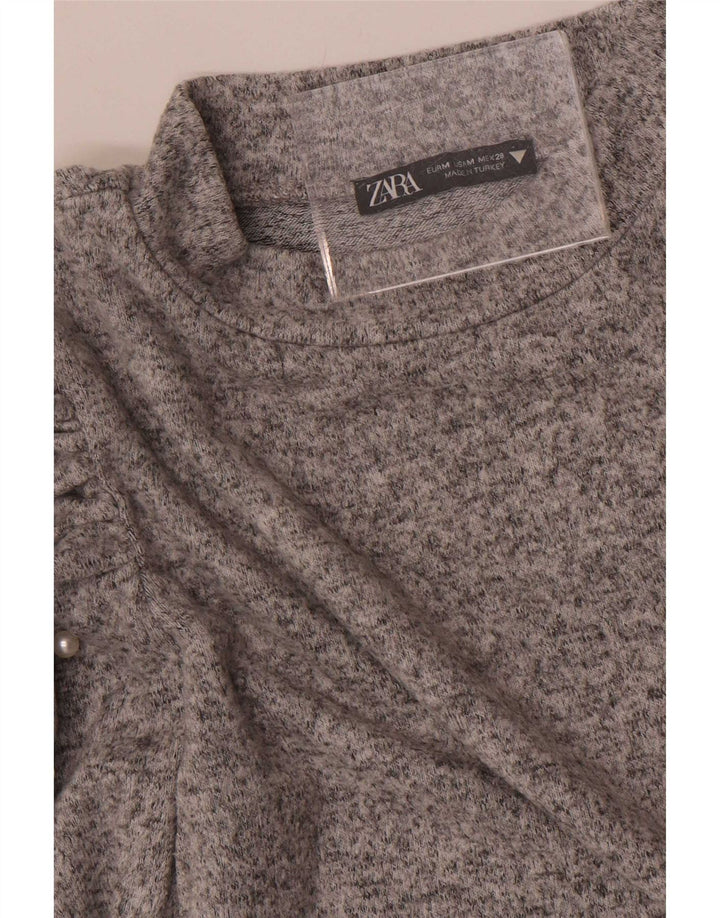 Женский топ Zara с длинным рукавом UK 12, средний серый