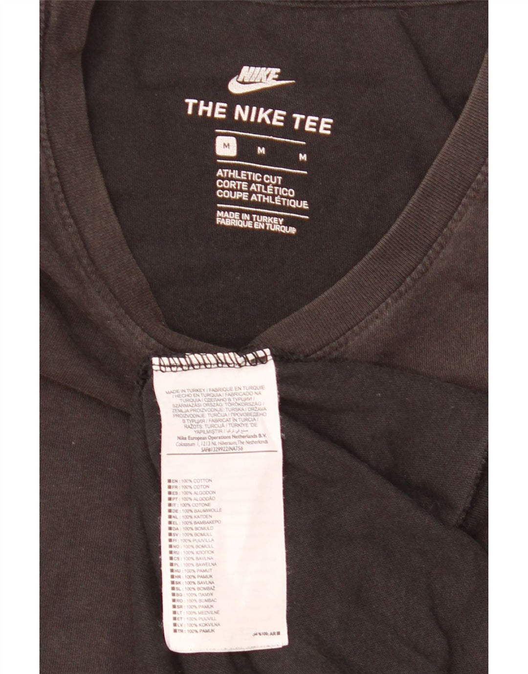Мужская футболка спортивного кроя Nike, средний черный хлопковый топ