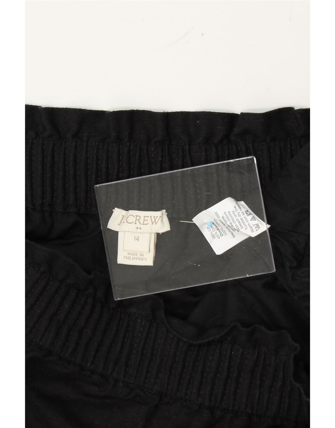 J. CREW Womens Mini Skirt US 14 XL W36  Black Linen Vintage J. Crew and Second-Hand J. Crew from Messina Hembry 