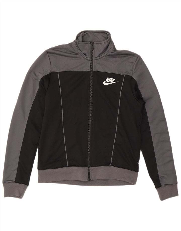 Мужская спортивная куртка Nike, средний черный полиэстер с цветными блоками