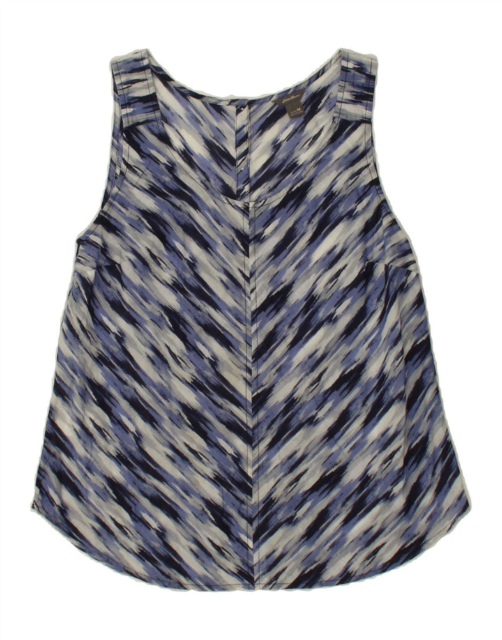EDDIE BAUER Womens Sleeveless Blouse Top UK 12 Medium Blue Striped Cotton Vintage Eddie Bauer and Second-Hand Eddie Bauer from Messina Hembry 