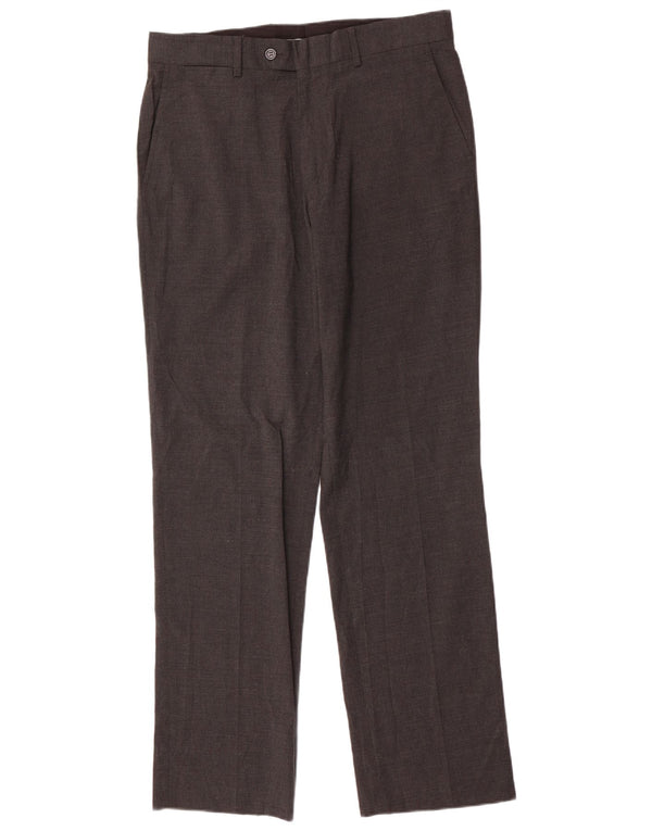 Мужские прямые костюмные брюки Zara EU 42, большие W32 L33, серый полиэстер