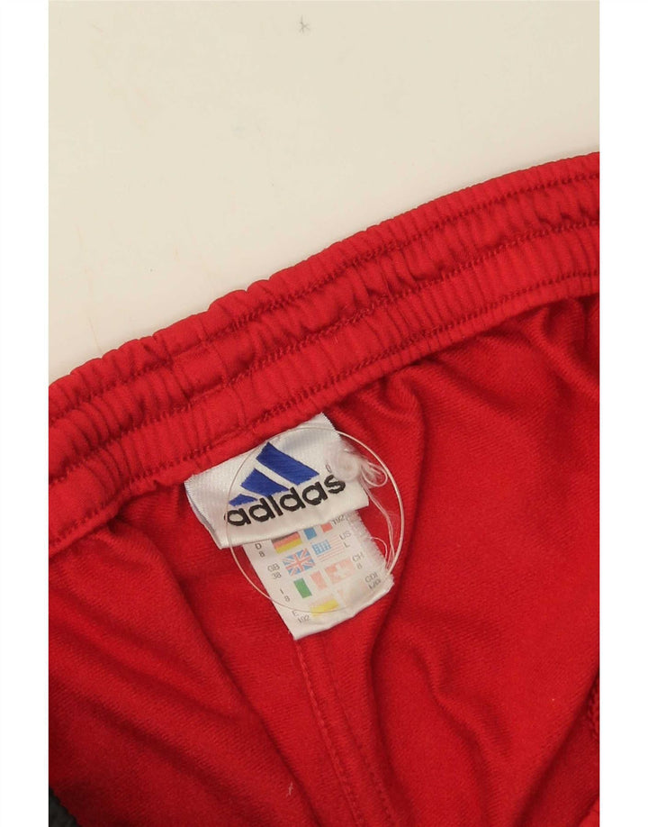 Мужские спортивные брюки Adidas с графическим рисунком, средний красный полиэстер с цветными блоками