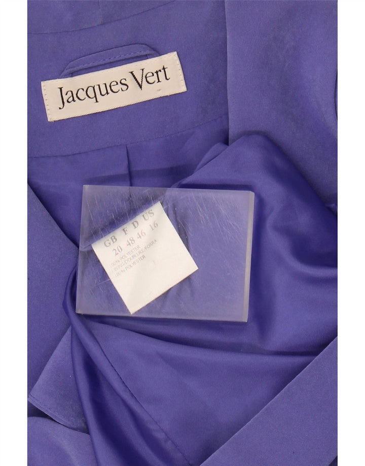 JACQUES VERT Womens 1 Button Blazer Jacket UK 20 2XL Purple Polyester