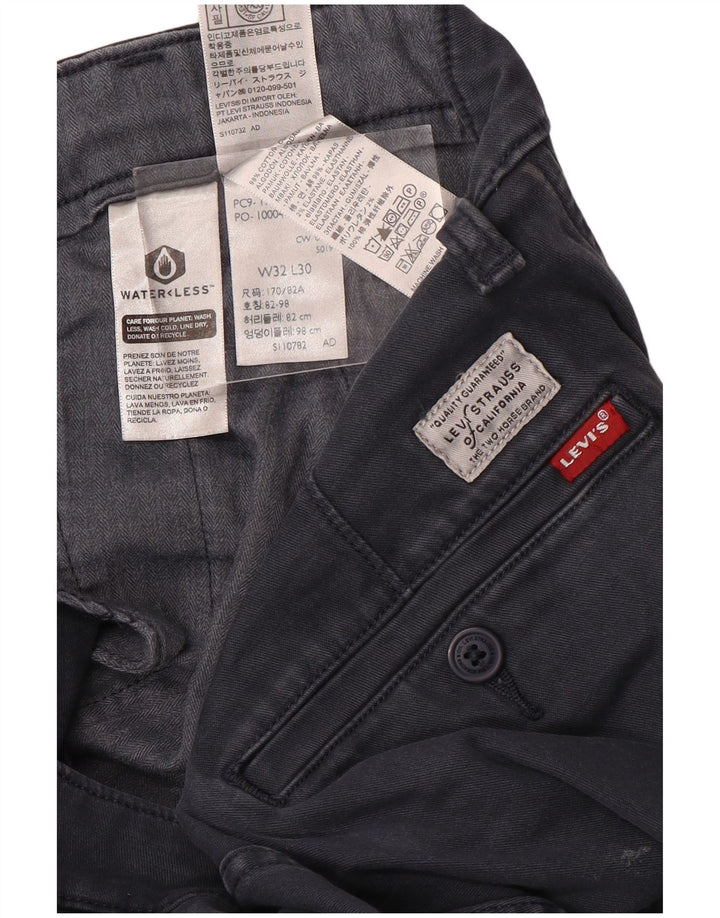 Мужские узкие зауженные брюки-чиносы Levi's W32 L30, темно-синие, хлопковые