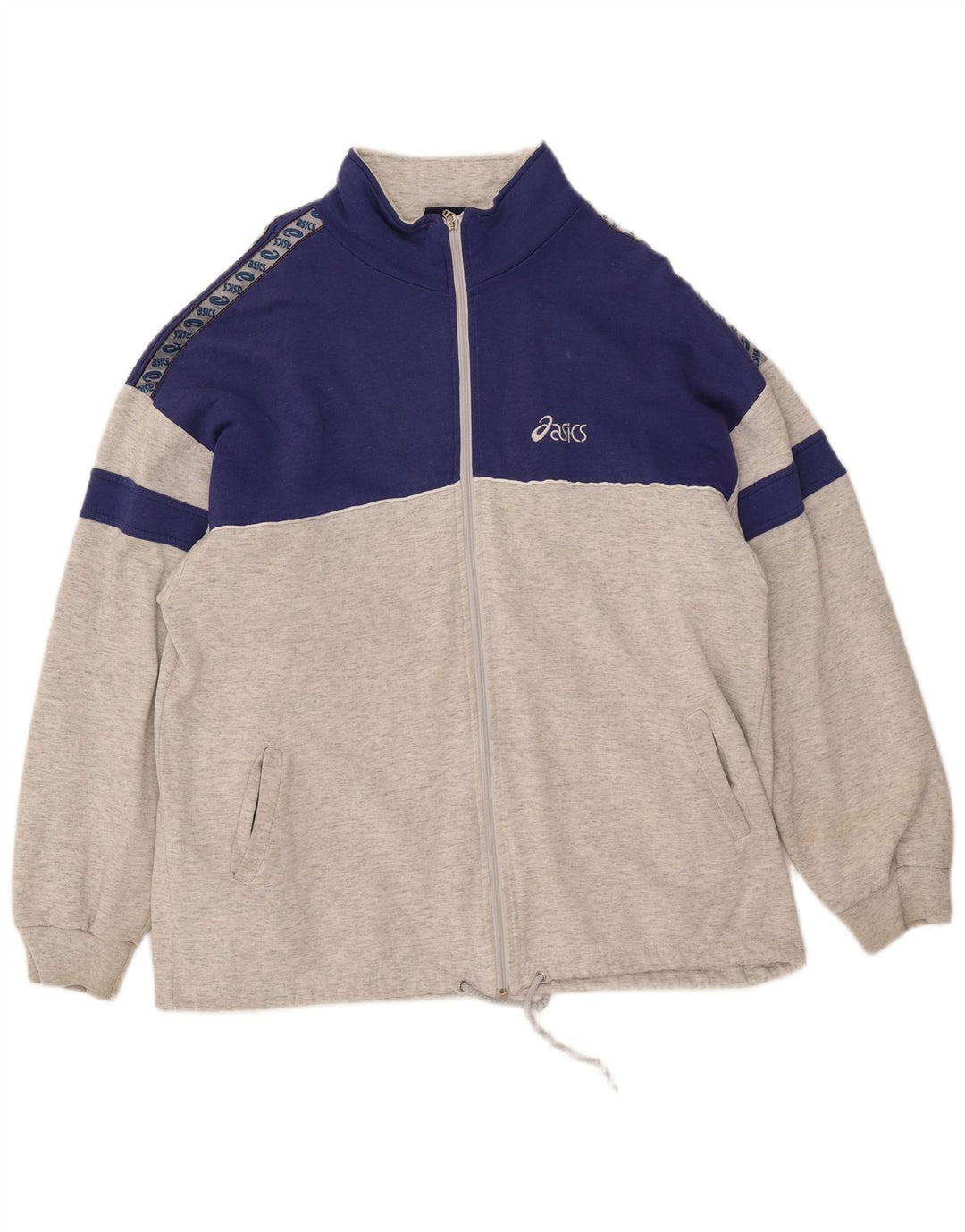 Мужская спортивная куртка с графическим рисунком ASICS XL, серая, с цветными блоками