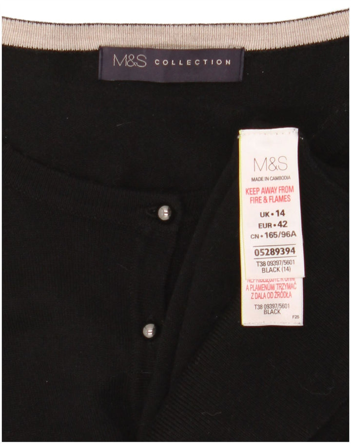 Женский кардиган Marks & Spencer UK 14, средний черный, вискоза