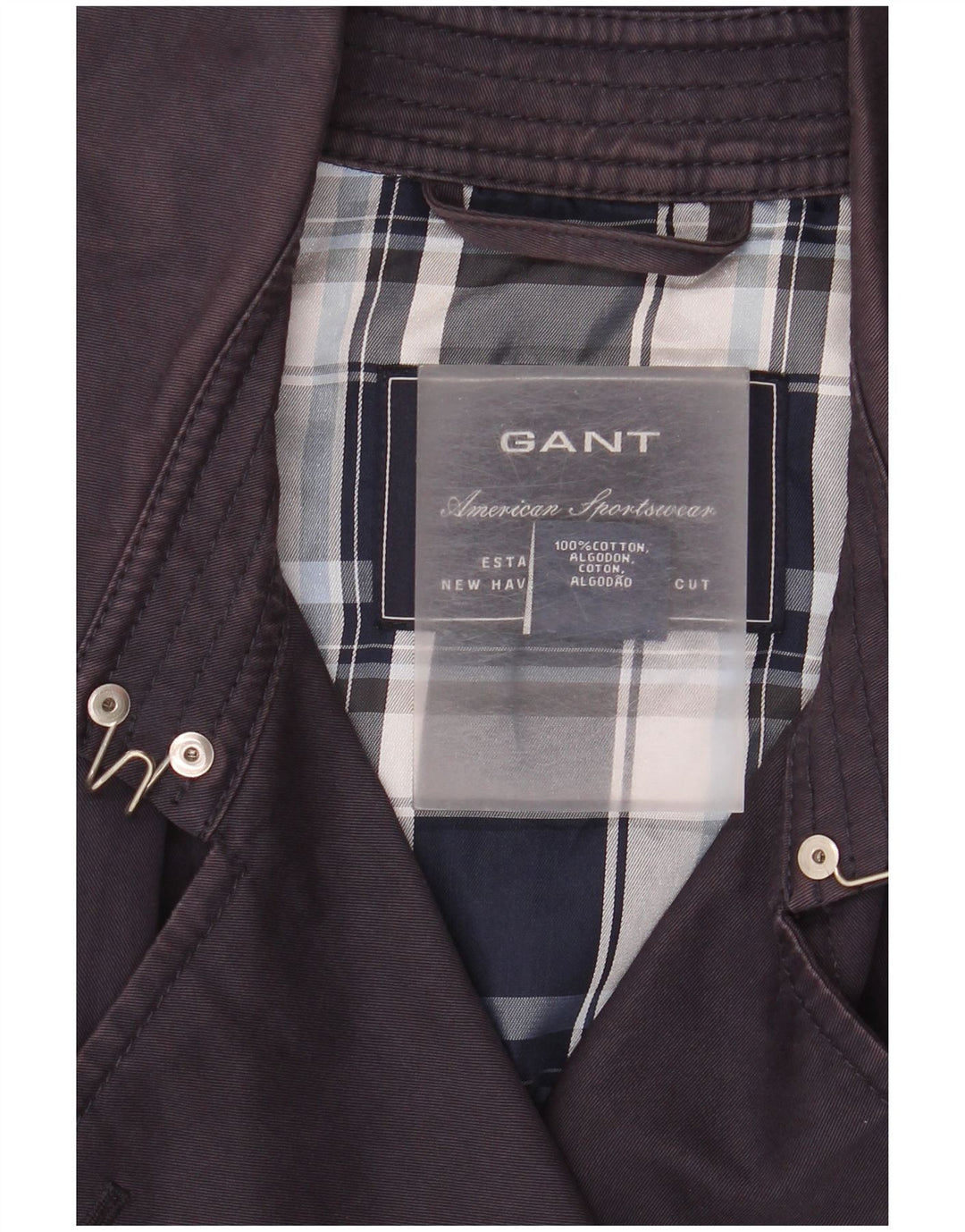 Женский тренч Gant UK 14, средний темно-синий, хлопок