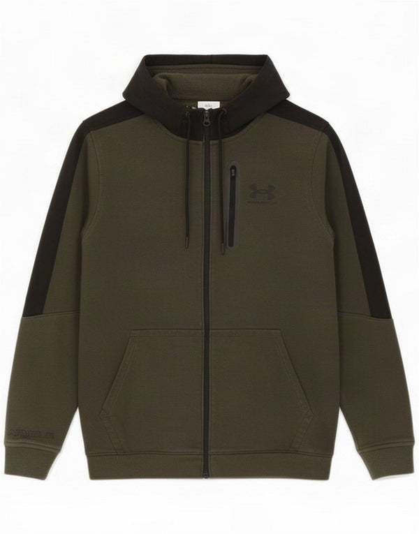 Мужской свитер с капюшоном и молнией Under Armour Cold Gear, средний цвет хаки, цветные блоки