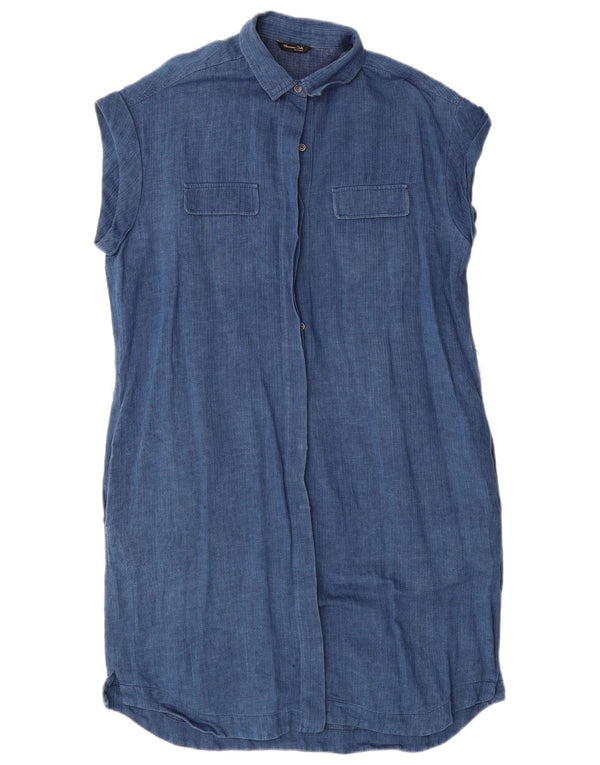 MASSIMO DUTTI Женское платье-рубашка без рукавов EU 44 XL Темно-синее