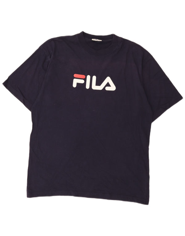Fila Мужская футболка с рисунком Top XL Темно-синий хлопок