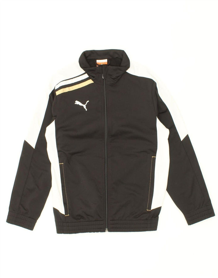 PUMA Boys Graphic Tracksuit Top Jacket 9-10 Years Black Colourblock Vintage Puma and Second-Hand Puma from Messina Hembry 