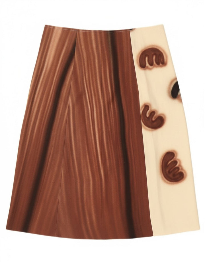 Винтажная женская юбка-трапеция W30, средний белый цвет, цветной блок