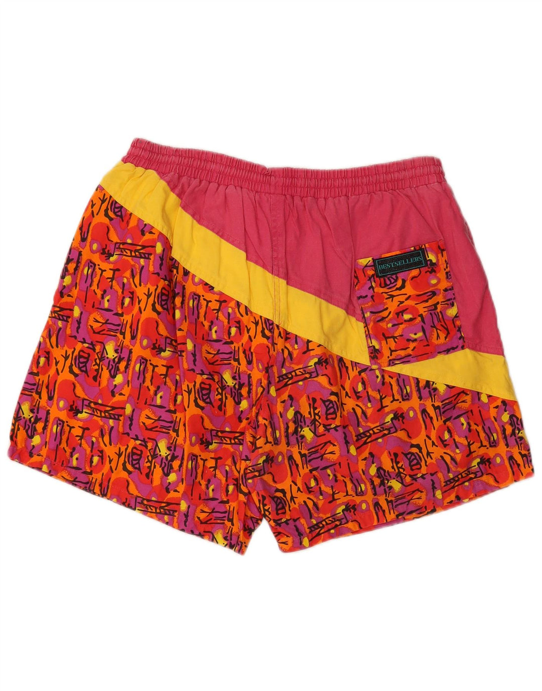 Мужские шорты для плавания VINTAGE XL, хлопок, розовые с геометрическим узором