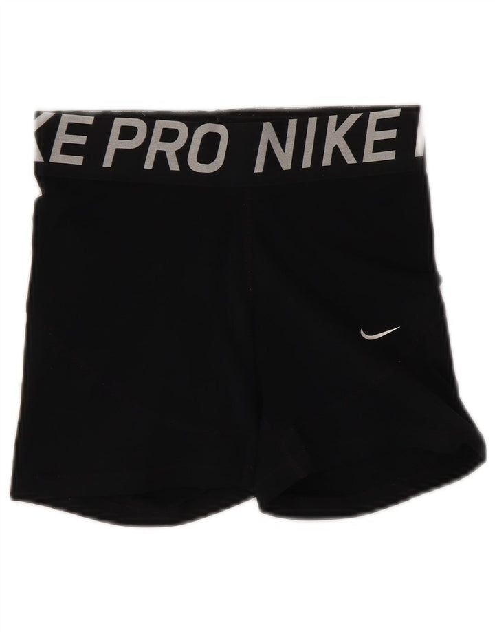 Женские спортивные шорты NIKE Dri Fit с графическим рисунком UK 8, маленькие черные полиэстер