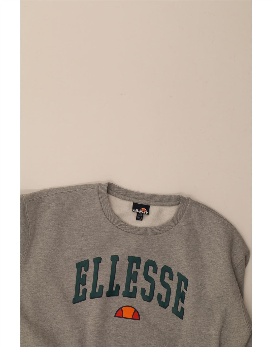 ELLESSE Womens Oversized Crop Graphic Sweatshirt Jumper UK 10 Small  Grey Vintage Ellesse and Second-Hand Ellesse from Messina Hembry 
