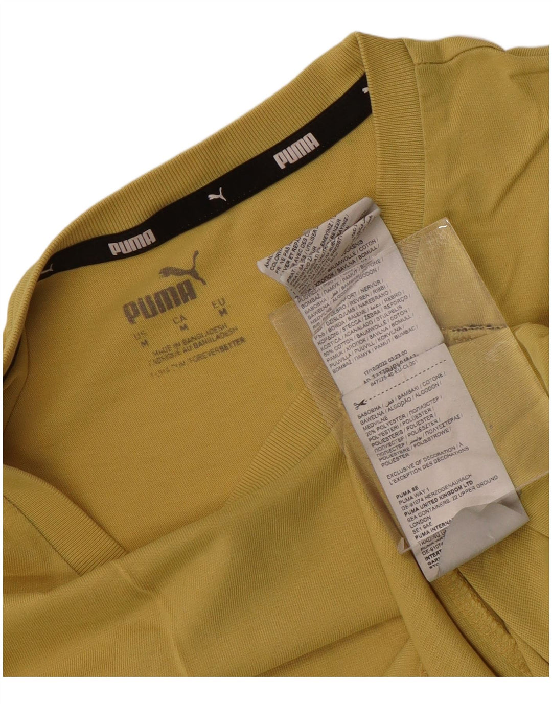 Мужская футболка Puma из хлопка среднего желтого цвета