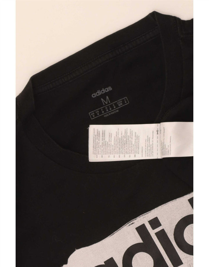 Мужская футболка с рисунком Adidas Top Medium Black Cotton