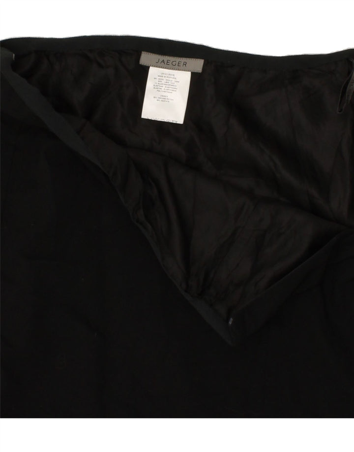 JAEGER Womens Midi Skirt UK 12 Medium W28  Black Wool Vintage Jaeger and Second-Hand Jaeger from Messina Hembry 