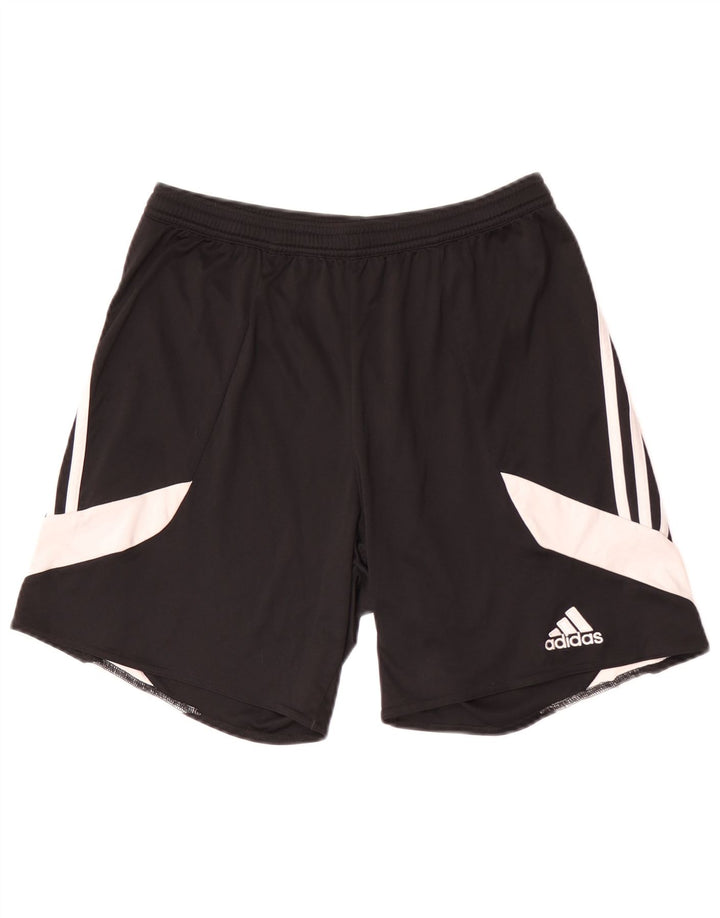 Мужские спортивные шорты Adidas Climalite, средние черные полиэстер с цветными блоками