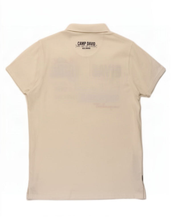 Мужская рубашка поло с рисунком Camp David 3XL, белый хлопок