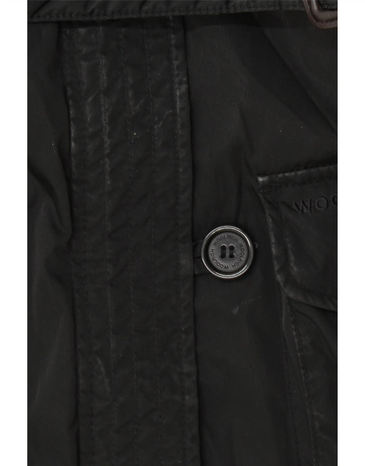 Женская куртка Woolrich с капюшоном UK 14, средний черный полиэстер