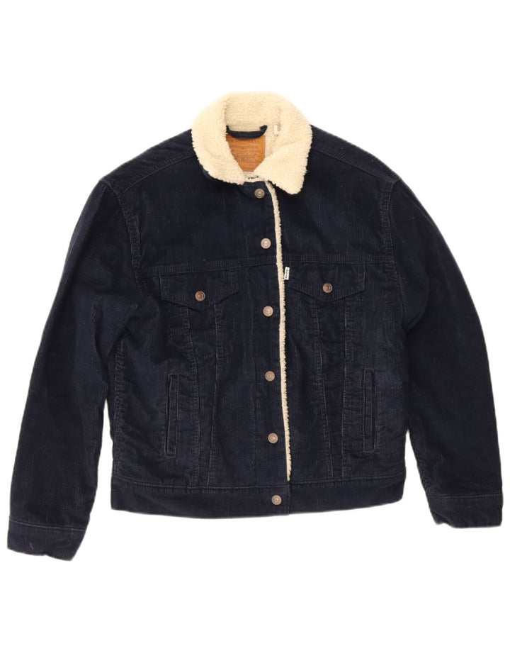 Женская вельветовая куртка Levi's из шерпа UK 6 XS Темно-синий полиэстер