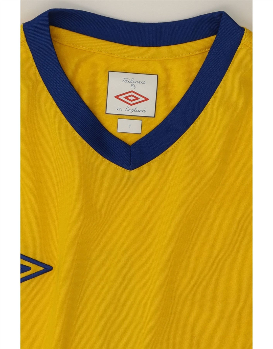 UMBRO Mens Top Long Sleeve Small Yellow Colourblock Polyester Vintage Umbro and Second-Hand Umbro from Messina Hembry 