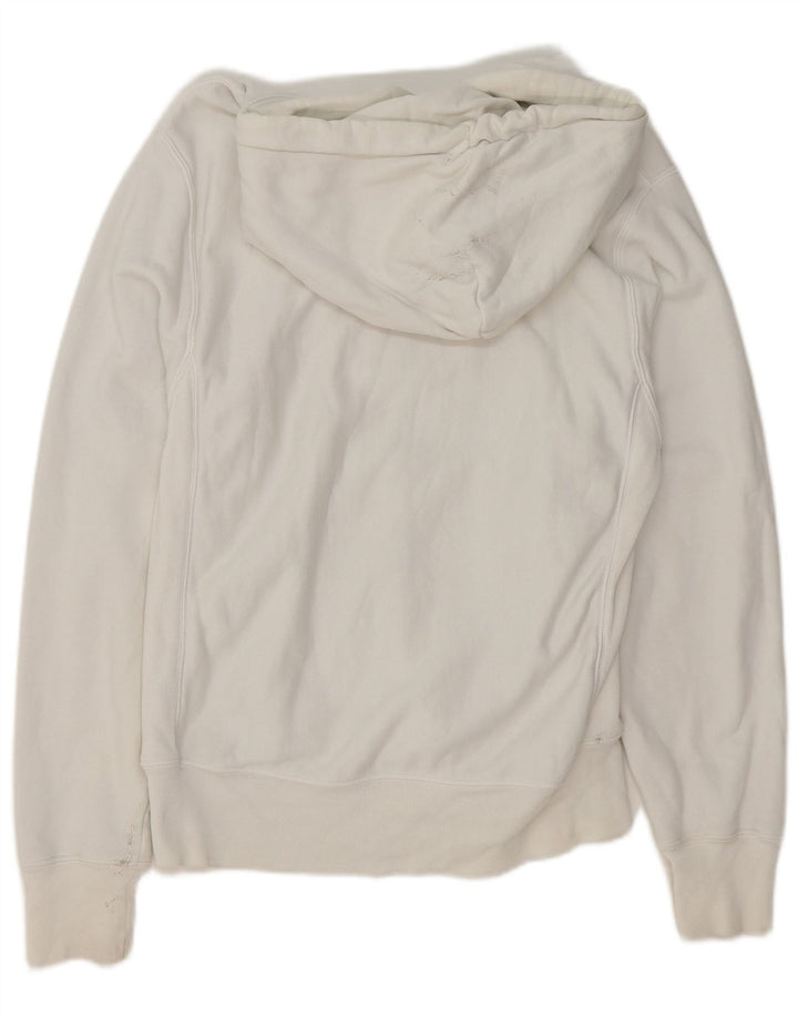CHAMPION Mens Reverse Weave Hoodie Jumper Small Off White Cotton