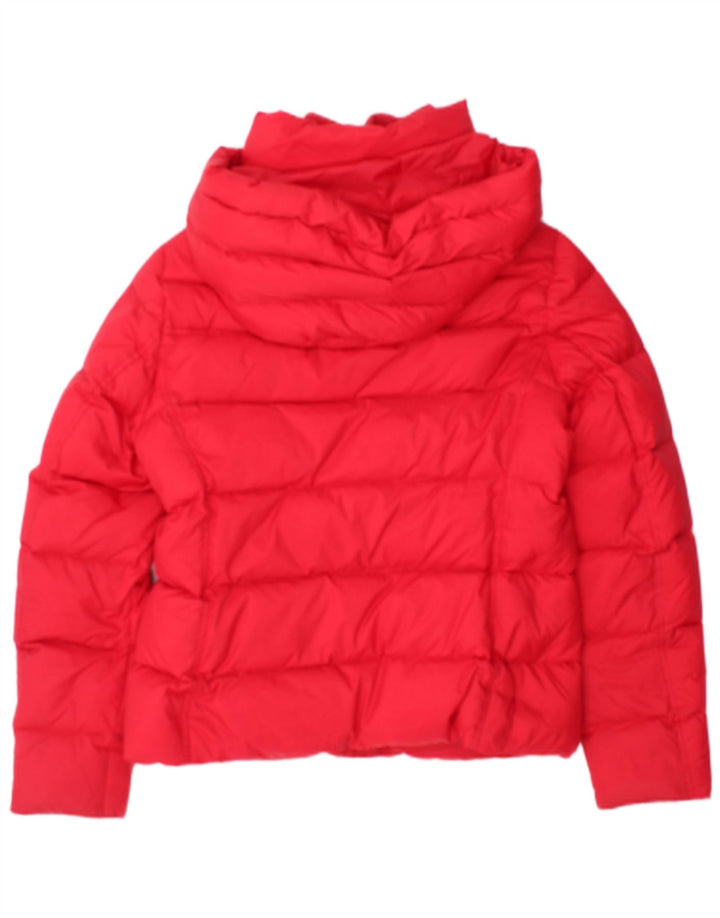 Женская стеганая куртка с капюшоном Tommy Hilfiger UK 14, средний красный хлопок