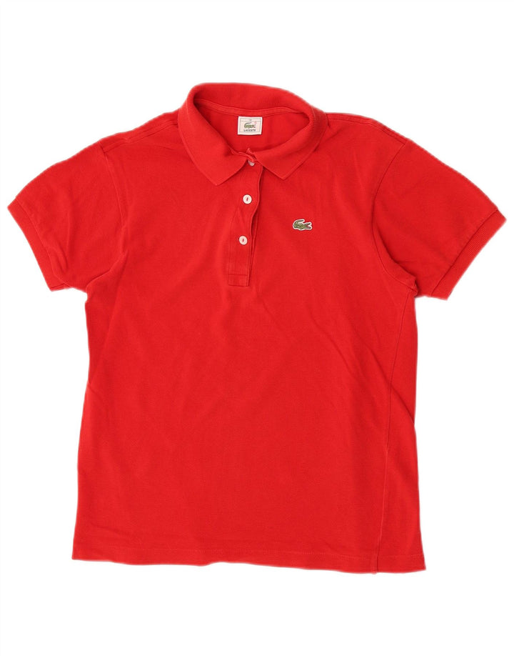 Женская рубашка поло Lacoste, размер 38, средний красный хлопок, размер 38