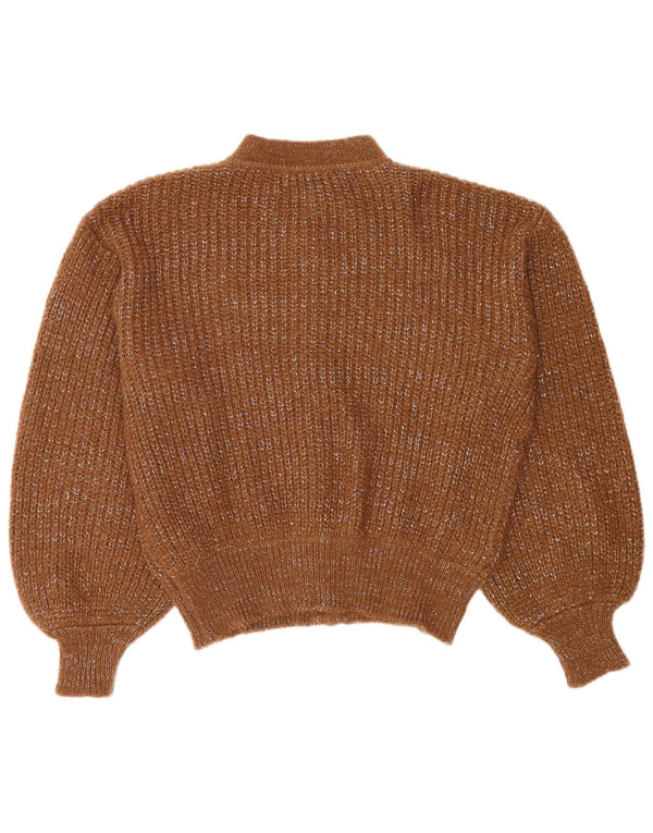 Neri Womens Cardigan Sweater IT 46 Large Brown Floral Mohair