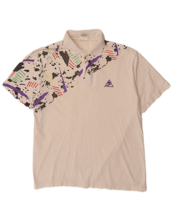 ВИНТАЖНАЯ рубашка-поло для мальчиков 15–16 лет, средний белый камуфляжный хлопок, хлопок