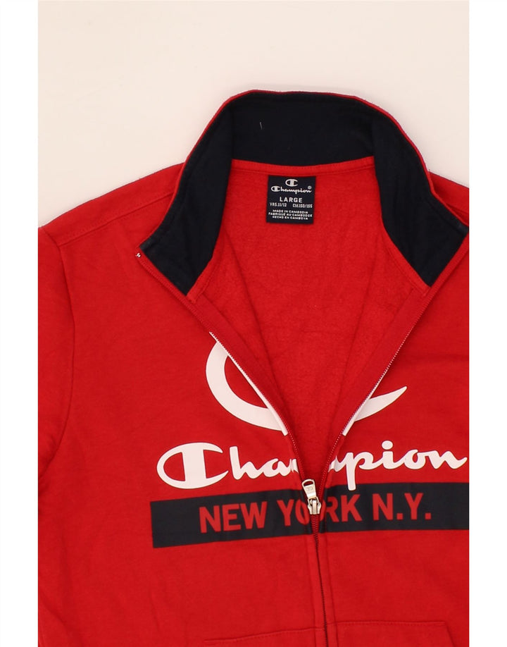 CHAMPION Boys Graphic Tracksuit Top Jacket 11-12 Years Large Red Vintage Champion and Second-Hand Champion from Messina Hembry 